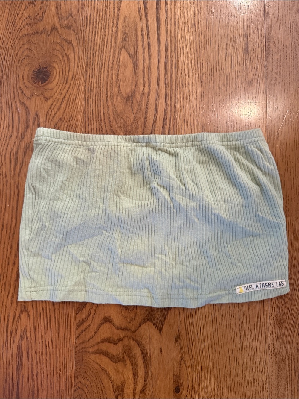 Light Sage Ribbed Tube Crop Top (One Size Fits All)